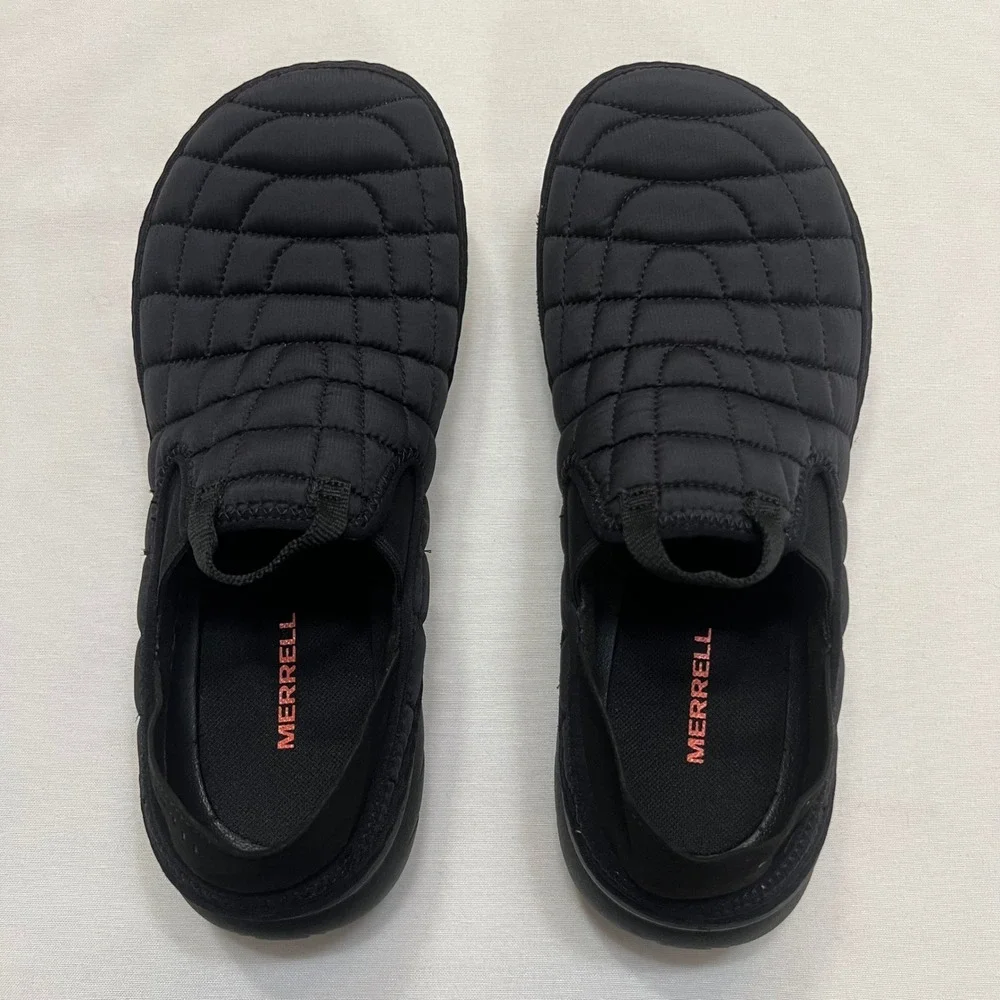 Merrell Hut Moc Black Quilted Slip On Gorpcore Camp Shoes Men's Size 9